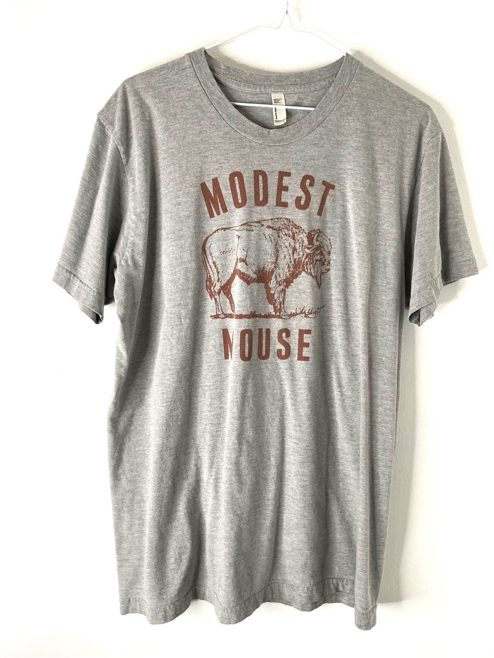 Modest Mouse Grey Graphic Tee Ram Print American Apparel Crew Neck Band T-Shirt